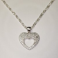 $160 Silver Cz 19" Necklace