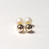 $200 10K Fresh Water Pearl 2In1 Reversible Earrings