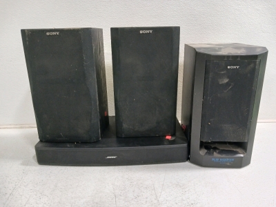 Sony Speakers and Subwoofer and Bose Solo TV Sound System