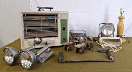 (1) Vintage, Kenmore Heater, (2) Vintage Hand Lamps & More