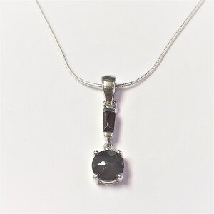 $140 Silver Black Onyx 18" Necklace