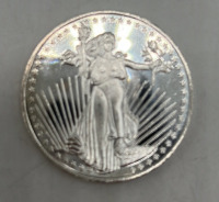 1 Troy Oz Liberty Silver Coin, .999 Fine Silver