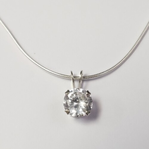 $120 Silver Cz 18" Necklace