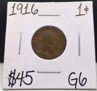 1916 G6 Antique Wheat Copper Penny