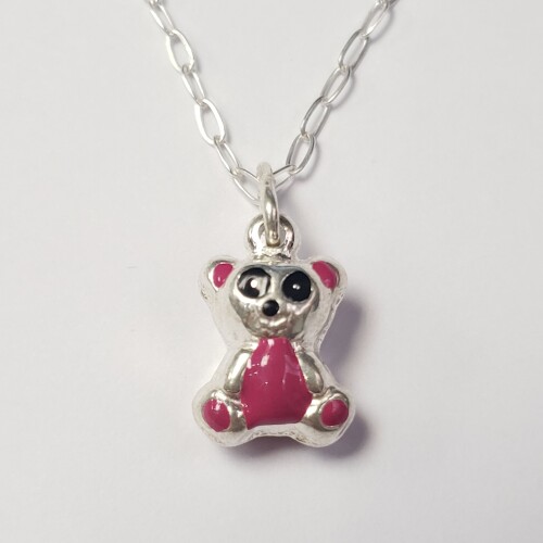 $140 Silver Bear 16" Necklace