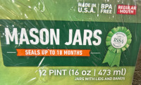 NEW! Case of (12) 16oz Ball Mason Jars w/ Lids - 3