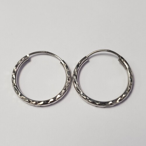 $100 Silver Small Hoop Apx 20Mm Earrings