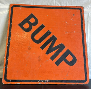 48’’ Orange Wooden "Bump" Sign...BBFN