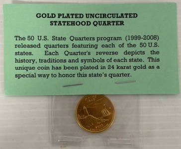 Gold Plated Uncirculated Statehood Quarter