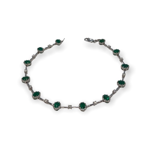 $9,345 Value, 14K Emerald & Diamond Bracelet