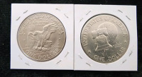 1974 D Print And 1976 Ike Dollars- Authentication Unavailable - 2