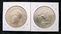 1974 D Print And 1976 Ike Dollars- Authentication Unavailable - 2