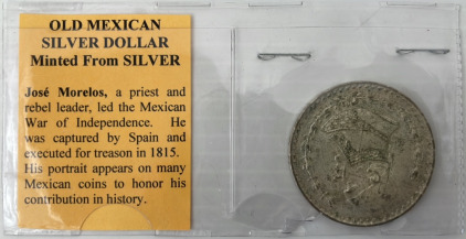 Old Mexican Silver Dollar Minted From Silver