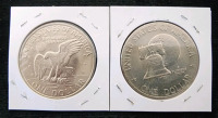 1971 D Print And 1976 Ike Dollars- Authentication Unavailable - 2