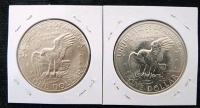1971 And 1974 Both D Print Ike Dollars- Authentication Unavailable - 2