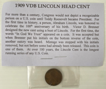1909 VDB 1st Year Lincoln Head Cent