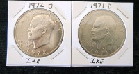 1971 And 1972 Both D Print Ike Dollars- Authentication Unavailable