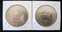 1971 And 1972 Both D Print Ike Dollars- Authentication Unavailable - 2