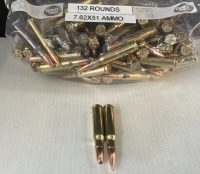 (132) Rounds 7.62X51 Ammo & (193) Rounds 7.62X51 Brass - 2