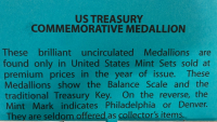 US Treasury Commemorative Medallion - 2