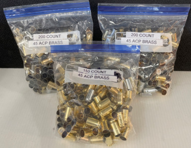 (550) Rounds 45 ACP Brass