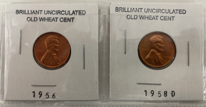 (2)Old Uncirculated Wheat Back Pennies