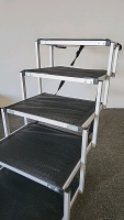 Fold Up Staircase w/ Cloth Steps & Aluminum Frame, + Plastic Folding Stairs - 3