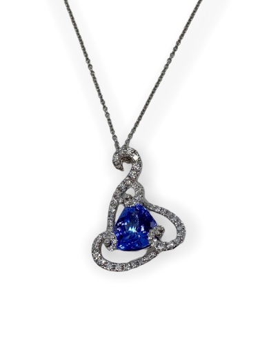 $6,185 Value, 14K Tanzanite & Diamond Pendant