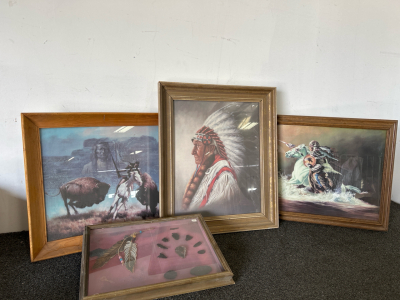 Native American Art & Artifact Shadow Box