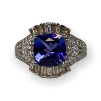 $10,980 Value, Platinum Diamond & Tanzanite Ring