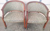 2 Rolling Accent Chairs w/ Custom Fabric....BBFN