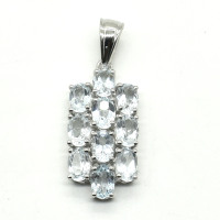 Silver Blue Topaz(3.9ct) Pendant