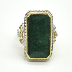 Gold plated Sil Emerald(13.5ct) Ring