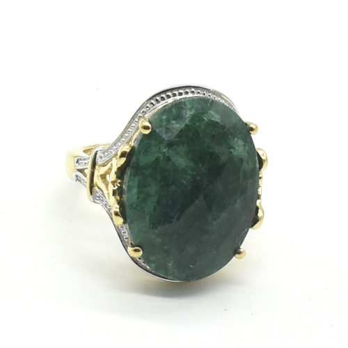 Gold plated Sil Emerald(9.9ct) Ring