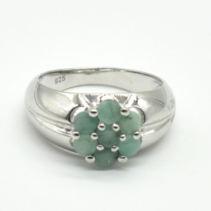 Silver Emerald(1.35ct) Ring