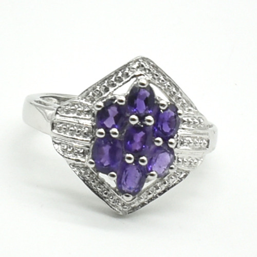 Silver Amethyst(1.45ct) Ring