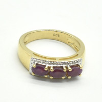 Gold plated Sil Ruby(1.35ct) Ring