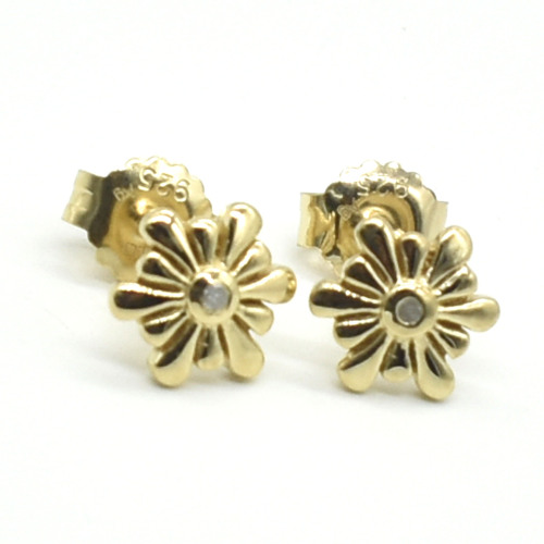 Gold plated Sil Diamond(0.15ct) Earrings