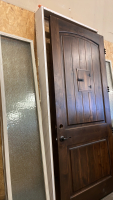 Large Beautiful Front Entryway Wood Door W/ Frame & Glass Panels (Estate Bldg) - 7