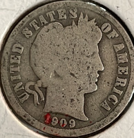 1909 Barber Dime - 2