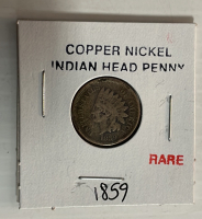 1859 Copper Nickel Indian Head Penny