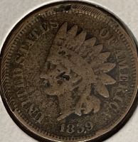 1859 Copper Nickel Indian Head Penny - 2