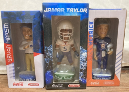 Bryan Harsin, Jamar Taylor, Grant Hendrick Collectable Bobble Heads