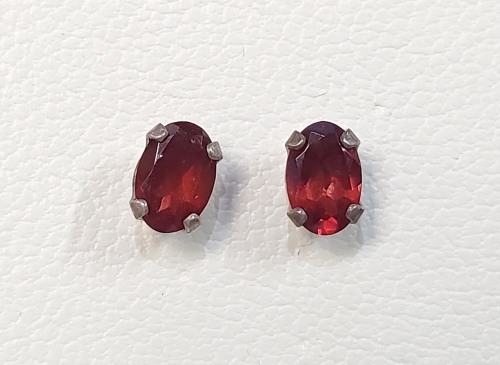 Silver Garnet Earrings