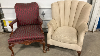 (2) Vintage Upholstered Arm Chairs