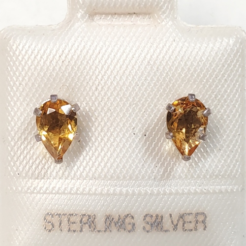 Silver Citrine Earrings