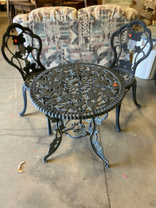 Metal Patio Furniture- (1) Table (2) Chairs