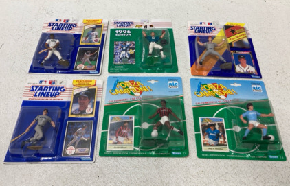 (6) Kenner Sports Collectables Including MLB 1983 Don Mattingly, NFL 1996 Mark Brunell