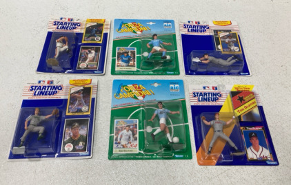(6) Kenner Sports Collectables Including MLB 1990 Mark Mcgwire, MLB 1990 Steve Sax & More