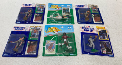 (6) Kenner Sports Collectables Including MLB 1981 Dave Henderson, MLB 1993 Mike Mussina